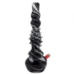 3G150 Black White Swirl Thick Glass Bong 30cm