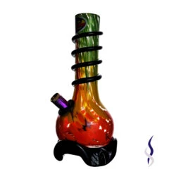 3G165 Swirl Multi Color Thick Glass Bong With Base 21cm