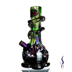 3G170 Swirl Multi Color Thick Glass Bong With Base 20cm