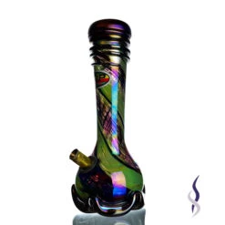 3G186 Multi Color Thick Vertical Glass Bong With Base 26cm