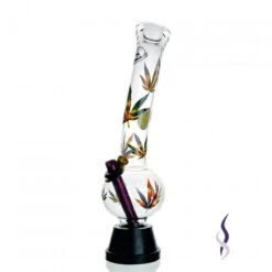 Agung Coloured Leaf Glass Bong 32cm