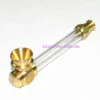 Agung 1609 Brass See Through Metal Acrylic Medium Pipe 8cm -Glass Smoke Store A1609 medium brass seethrough pipe