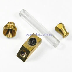 Agung 1684 STANDING Metal Acrylic Dry PIPE 9cm -Glass Smoke Store A1695 PIPE SMOKELESS SEETHROUGH detail