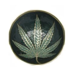 Agung Brass Leaf Bowl Small 10cm Diameter -Glass Smoke Store A2352 brass leaf bowl small 1