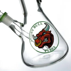 Agung Angry Bull 5mm Thick Beaker Slider Bong Green 35cm -Glass Smoke Store A7117 agung big beaker 2