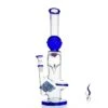 Angry Bulls Bent Bubble Peculator Glass Bong 35cm Blue