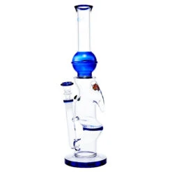 Angry Bulls Bent Bubble Peculator Glass Bong 35cm Blue -Glass Smoke Store A7129 agung percolator bulls bent bubble blue2