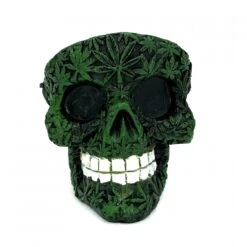 Resin Green Weed Skull Ashtray