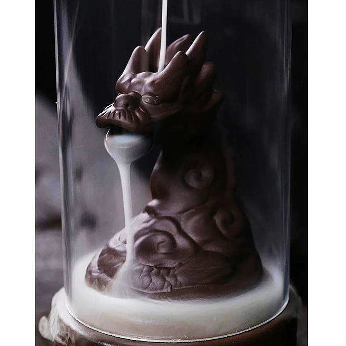 Clay Chinese Dragon Decor Backflow Incense Burner 4 Clay Chinese Dragon Decor Backflow Incense Burner - Image 2