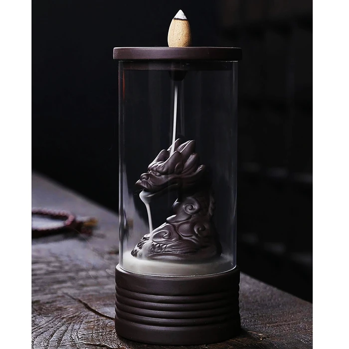 Clay Chinese Dragon Decor Backflow Incense Burner 3 Clay Chinese Dragon Decor Backflow Incense Burner