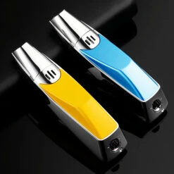 Jobon Superior Strong Single Jet Flame Metal Blow Lighter Black Gold -Glass Smoke Store GLA23 jobon superior strong jet lighter 2top 3