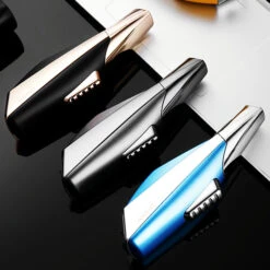 Jobon Superior Strong Single Jet Flame Metal Blow Lighter Black Gold -Glass Smoke Store GLA23 jobon superior strong jet lighter 3side 3