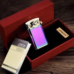 Jobon Jet Lighter Classic Windproof GLA33 Rainbow -Glass Smoke Store GLA33 jobon classic gift jet lighter gift box