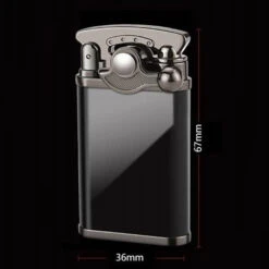 Jobon Jet Lighter Classic Windproof GLA33 Gun Grey -Glass Smoke Store GLA33 jobon classic gift jet lighter size 2