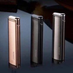 JOBON Windproof Hidden Flame Jet Lighter Silver -Glass Smoke Store Gla17 jobon wind proof eletronical ignition refillable gas lighter triple 1