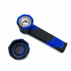 Karmas Silicone Hand Smoking Pipe Blue Black