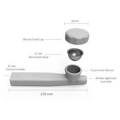 Kazili Silicone Hand Smoking Pipe Yellow Orange -Glass Smoke Store Kazili Detail general grey 5