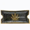 Agung Brass Leaf Rectangle Ashtray Small -Glass Smoke Store Leaf tray 1