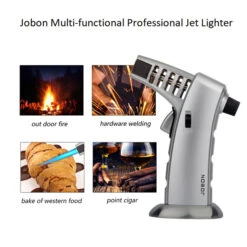 Jobon Multi Functional Professional Jet Burner Lighter Gun Grey -Glass Smoke Store Lig119 jobon multi function professional jet lighter multi uses 1