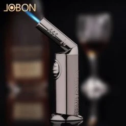 Jobon Adjustable Nozzle Angle Desktop Jet Lighter Blue -Glass Smoke Store RLIG69 Jobon adjustable nozzle angle desktop premium jet lighter dark silver2 1