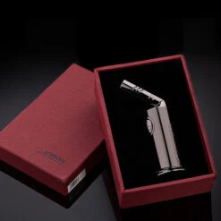 Jobon Adjustable Nozzle Angle Desktop Jet Lighter Silver -Glass Smoke Store RLIG69 Jobon adjustable nozzle angle desktop premium jet lighter dark silver4