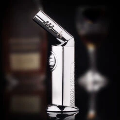 Jobon Adjustable Nozzle Angle Desktop Jet Lighter Silver