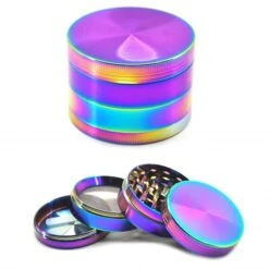 Rainbow 4 Pieces Zinc Alloy Herb Grinder D40mm