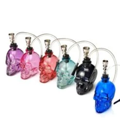 Skull Full Color Glass Mini Hookah 12cm -Glass Smoke Store SP11 mini skull hookah34x27