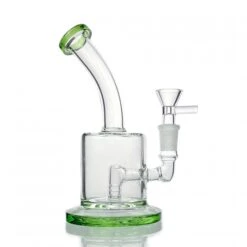 Stone Age Glass Bong With Inline Percolator Green 17cm