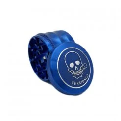 VERSIONI.O Aluminium Alloy Herb Grinder Skull 4 Layers 63mm Blue