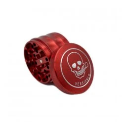 VERSIONI.O Aluminium Alloy Herb Grinder Skull 4 Layers 63mm Red
