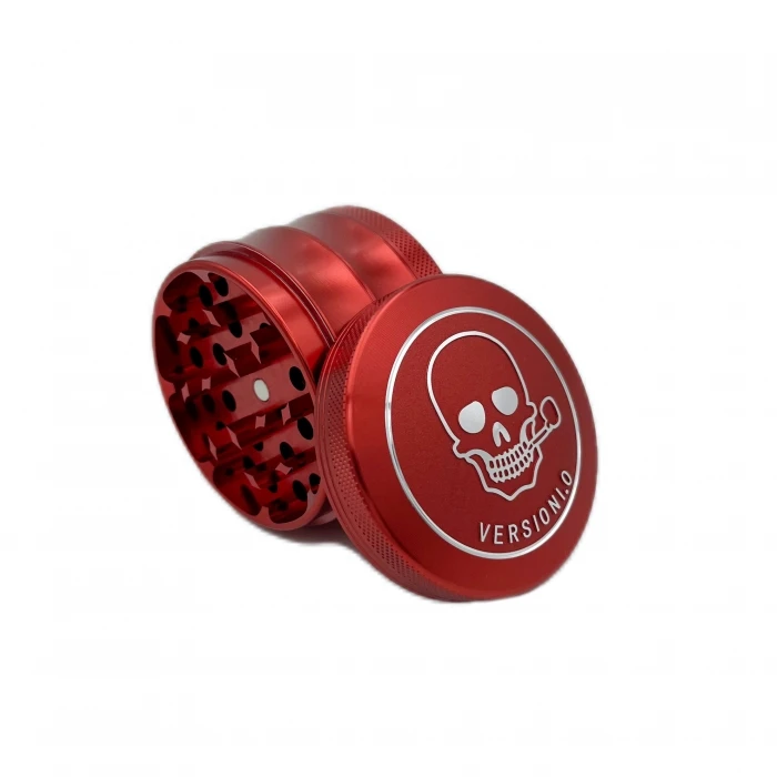 VERSIONI.O Aluminium Alloy Herb Grinder Skull 4 Layers 63mm Red 3 VERSIONI.O Aluminium Alloy Herb Grinder Skull 4 Layers 63mm Red