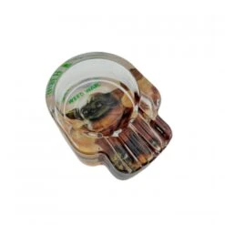 Weed War Thick Glass Skull Shaped Ashtray