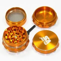 Stone Age Pro 4Piece Laser Cut Aluminium Grinder Gold -Glass Smoke Store TM035 stone age pro 4pieces laser cut metal grinder gold detail2
