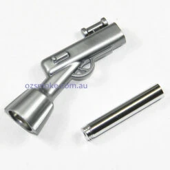 Silver Rifle Metal Dry Pipe -Glass Smoke Store TP771 rifle pipe silver detail