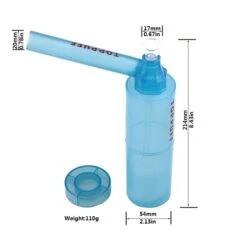Top Puff Water Pipe Screw On Bottle Converter With Bottle -Glass Smoke Store Tio puff blue