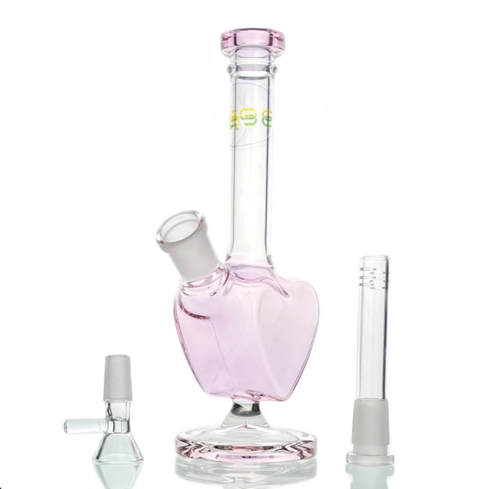 Pink Love Heart WEGE Full Glass Bong 21cm 4 Pink Love Heart WEGE Full Glass Bong 21cm - Image 2