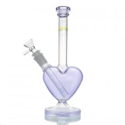 Purple Love Heart WEGE Full Glass Bong 24cm