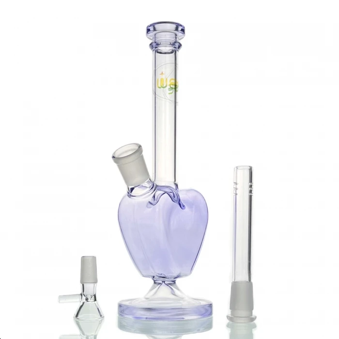 Purple Love Heart WEGE Full Glass Bong 24cm 4 Purple Love Heart WEGE Full Glass Bong 24cm - Image 2