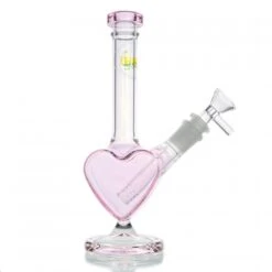 Pink Love Heart WEGE Full Glass Bong 21cm