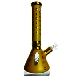 WEGE Golden 7mm Thick Full Glass Beaker Bong 35cm