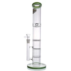 WEGE 3Layer Percolator Ice Catcher Tall Stright Full Glass Bong 38cm