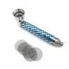 Chrome Coated Zinc Alloy Dry Pipe Blue With 5 Mesh Screens -Glass Smoke Store Zinc alloy dry pipe 5mesh screens blue