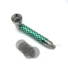 Chrome Coated Zinc Alloy Dry Pipe Green With 5 Mesh Screens -Glass Smoke Store Zinc alloy dry pipe 5mesh screens green