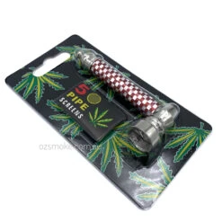 Chrome Coated Zinc Alloy Dry Pipe Red With 5 Mesh Screens -Glass Smoke Store Zinc alloy dry pipe 5mesh screens red package