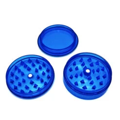 Acrylic Plastic Herb Spice Magnetic Three Layer Grinder D61mm Blue