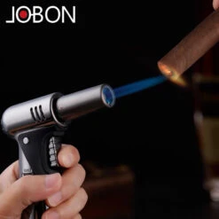 Jobon GLA24 Multi Purpose Professional Jet Burner Torch Lighter Silver -Glass Smoke Store gla24 jobon large standing jet torch lighter cigar 2