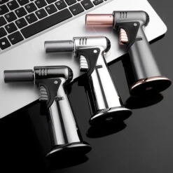 Jobon GLA24 Multi Purpose Professional Jet Burner Torch Lighter Silver -Glass Smoke Store gla24 jobon large standing jet torch lighter keyboard 2