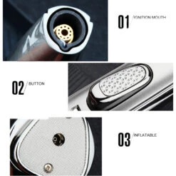 Jobon Rifle Shape Extra Long Jet Lighter GLA26 Silver 20cm -Glass Smoke Store gla26 jobon gift lighter details 1