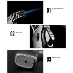 Jobon GLA28 Strong Flame Jet Lighter Blue -Glass Smoke Store gla28 jobon strong flame jet lighter details 1